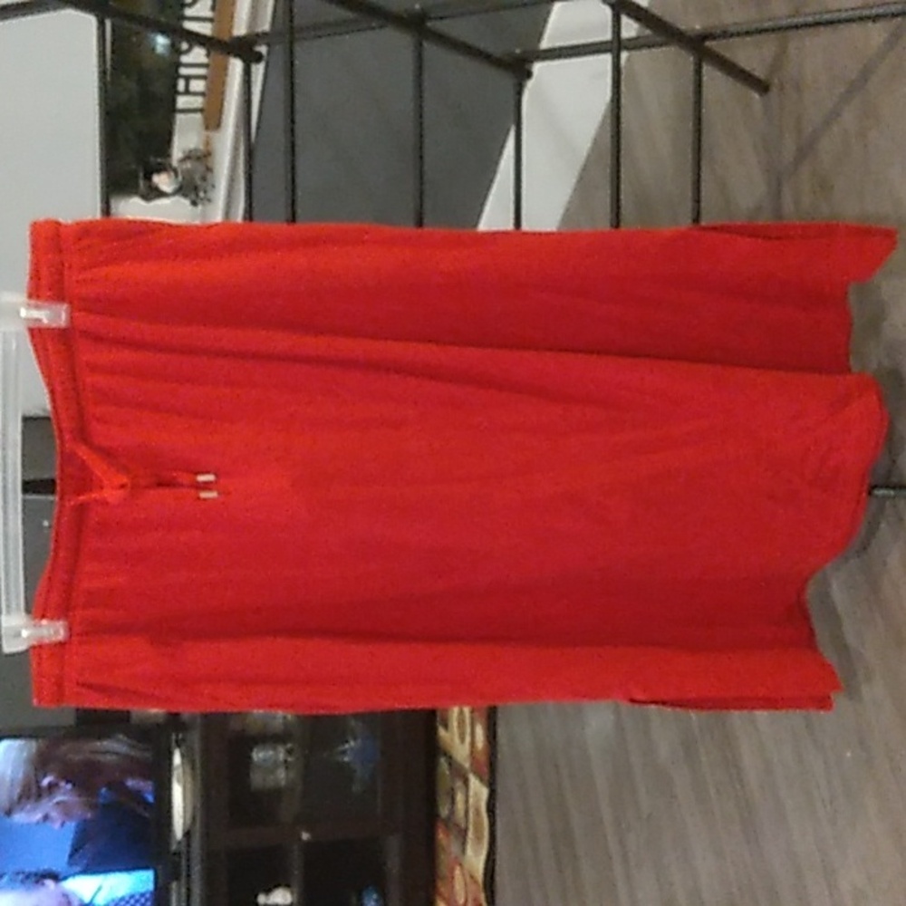 Red long skirt